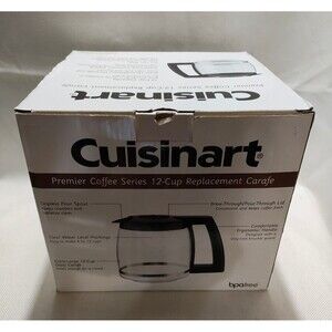 Cuisinart DCC-1200PRC Glass Coffee Carafe: Black: NIB 12 C Replacement Open Box